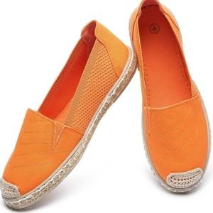 Eydram orange mesh espadrilles, soft flexible soles. Women's size 11.